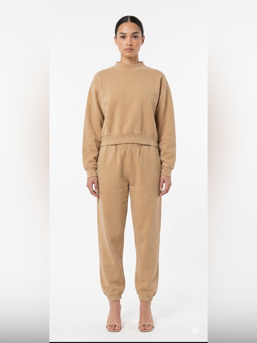 Tan Sweatshirt and Jogger Set